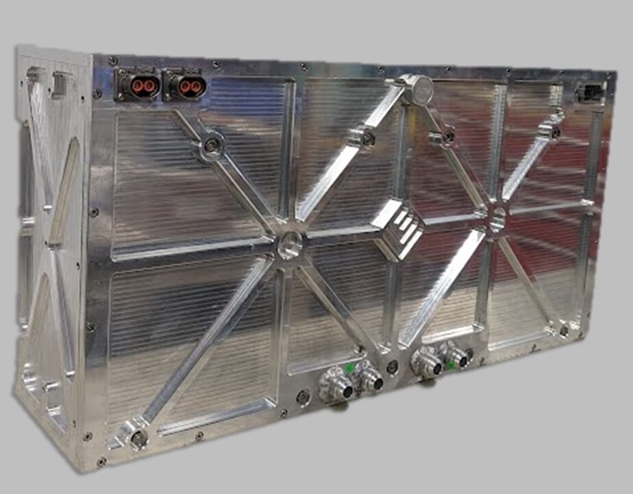 Machined aluminum high-performance EV battery pack with integrated electrical and cooling connections